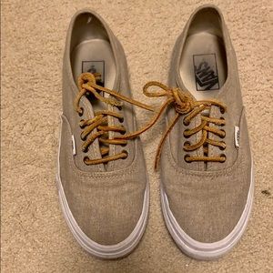 Tan vans with leather laces